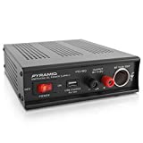 Universal Compact Bench Power Supply - 9 Amp Regulated Home Lab Benchtop AC-DC Converter Power Supply for CB Radio, HAM w/ 13.8 Volt DC 115/230V AC Switchable, USB, Cigarette Lighter - Pyramid PSV90