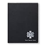 Small Portfolio Notepad, EMT Emergency Medical Technician, Personalized Engraving Included (Black)