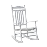 BplusZ B&Z KD-22W Wooden Rocking Chair Porch Rocker Outdoor Traditional Indoor, White