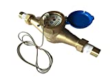 DAE MJ-100 1" NSF61 Lead Free Potable Water Meter, Pulse Output + Couplings, Gallons