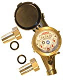WM-NLC Series, Brass Water Meter, Gallons, NSF Certified, Lead Free (1", No Pulse Output)