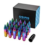 OSIAS Brand New 20PCS M12X1.5 Racing Wheel 60MM Lug Nuts with Socket Key for Honda Colorful