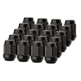 DPAccessories LCB3B6HE-BK04020 20 Black 12x1.5 Closed End Bulge Acorn Lug Nuts - Cone Seat - 19mm Hex