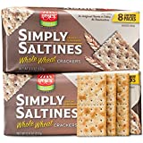 Paskesz Simply Saltines Crackers - Whole Wheat Saltine Crackers - Light and Crispy Oven-Baked Soup Crackers, Ready to Dip, Non-GMO, 8.8 Ounce - Pack of 3