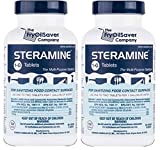 2 x Steramine Bottles of Sanitizing Tablets For Sanitizing Food Contact Surfaces - Kills E-Coli, HIV, Listeria, 1-G, 150 Sanitizer Tablets per Bottle, Blue, Pack of 2 Bottles
