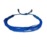 Blue Awareness Bracelet - Adjustable Cord String for Alopecia Anti Bullying Huntington's Disease Colon Colorectal Cancer Epstein Barr Cause Jewelry