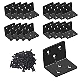 Black Stainless Steel Shelf Bracket,Joint Right Angle Bracket,L Shape Heavy Duty Metal Corner Brace Shelf Supporter (16 Pcs) (1.5x1.18x1.18x0.06)