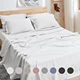 Sijo Premium Stone Washed 100% French Linen Bed Sheet Set, Small Batch Sourced from Normandy, Breathable and Durable, 3pc Set - 2 Pillowcases, 1 Fitted (Snow, Queen - Minimal 3 Piece)