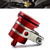 YIMOTO Motorcycle Brake Fluid Reservoir CNC Aluminum Front or Rear Oil Cup for YZF R1 R3 R6 R25 R15 R125 600R for Ducati Monster 821 Stripe Dark 1200 S Stripe 1100S 1100 EVO (Red)