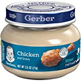 Gerber Baby Foods 2nd Foods Meat, Chicken & Gravy, Mealtime for Baby, 2.5 Ounce Jar (Pack of 10)