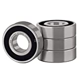 XiKe 4 Pcs 6203-2RS Double Rubber Seal Bearings 17x40x12mm, Pre-Lubricated and Stable Performance and Cost Effective, Deep Groove Ball Bearings.
