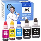 MYCARTRIDGE Compatible Ink Bottle Replacement for Epson T502 502 Refill for EcoTank ET-4760 ET-3760 ET-2760 ET-3710 Expression ET-2750 ET-4750 Printer (2 Black, 1 Cyan, 1 Magenta, 1 Yellow, 5-Pack)