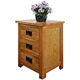 KendyOak Oak Hard Wood Bedside Table in Light Oak Lacquer Finish Narrow Side Lamp Nightstand Wooden Nightstands Cabinet…