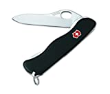 Victorinox Swiss Army One-Hand Sentinel Clip Non-Serrated Pocket Knife, Black,111mm,cellulose