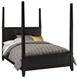 Home Styles Bedford Black King Poster Bed with Slightly Flared Legs, Head and Footboard, Raised Panels, and Hardwood Solids