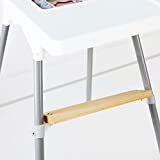 High Chair Footrest Compatible with IKEA Antilop - 100% Non-Slip Adjustable Wooden Foot Rest (1 Pack, Foot)