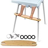 High Chair Footrest Compatible with IKEA Antilop 100% Non-Slip Adjustable Natural Bamboo Wooden Foot Rest Highchair Accessories Baby