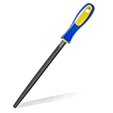 KALIM 8 Inch Triangle Hand File with High Carbon Hardened Steel, Ergonomic Grip, Plastic Non-Slip Handle 