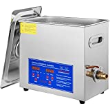 VEVOR Commercial Ultrasonic Cleaner 6L Professional Ultrasonic Cleaner 40kHz with Digital Timer&Heater 110V Excellent Cleaning Machine for Watch Instruments Industrial Parts Excellent Cleaner Solution