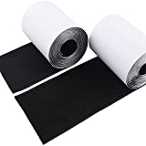 4" Hook and Loop Tape Self-Adhesive Strips Set with Sticky Glue Nylon Fabric, Fastener Black, 3 Yards (9 Feet), COCOBOO