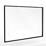 Adir Guard Framed Plexiglass Hanging Sneeze Guard Shield for Counter, Restaurant, Salon and Business Use, Hanging Protector, Heavy Duty Clear Acrylic, Reusable and Durable - 36 inch x 24 inch