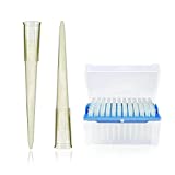 200ul Pipette Tips - Universal Pipette Tips - Racked,RNase/DNase Free & Pyrogen Safe, Clear, 96 Tips/Rack Pk x 10 Racks（960 Tips）(Yellow)