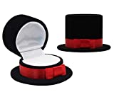 Hat Shaped Ring Box, Velvet Earring Box Jewelry Display Storage Case Gift Box for Proposal Engagement Wedding