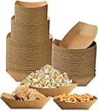 250 Pack Disposable Paper Food Tray - Paperboard Tray for Carnivals, Fairs, Festivals, and Picnics | Holds Nachos, Fries, Hot Corn Dogs, and More! (Kraft, 2lb)