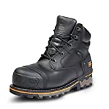 Timberland PRO Men's Boondock 6 Inch Composite Safety Toe Waterproof Industrial Work Boot, Black Full Grain Leather, 10