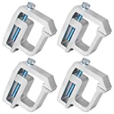 MOATAFAR 4 PCS Mounting Clamps Ladder Rack Clamps Truck Cap Topper Camper Shell Heavy Duty for Chevy Silverado Sierra 1500/2500/3500; Dodge, Ram 1500/2500/3500, F150 F250, Mitsubishi, Toyota(Silver)