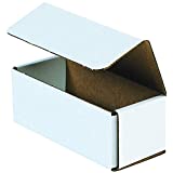 Aviditi White Corrugated Cardboard Mailing Boxes, 14" x 4" x 4", Pack of 50, Crush-Proof, For Shipping, Mailing and Storing