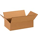 Partners Brand P1484100PK Flat Corrugated Boxes, 14" L x 8" W x 4" H, Kraft (Pack of 100)