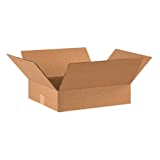 Aviditi 16144 Flat Corrugated Cardboard Box 16" L x 14" W x 4" H, Kraft, for Shipping, Packing and Moving (Pack of 25)