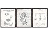 Law Patent Prints Set - Law Office Decor - Rustic Vintage Home Wall Art for Den, Man Cave, Bedroom, Living Room - Gift for Lawyers, Attorneys and Judges - Unframed Sign Plaque Replica Photos -Unframed