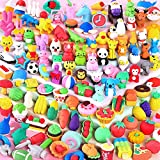 Moosia 120 Pack Animal Erasers for Kids Bulk Pencil Erasers Toy 3D Mini Erasers Puzzle Erasers Food Take Apart Erasers Treasure Box Game Prize Desk Pet Party Favors for Kid Gift Classroom Reward Prize