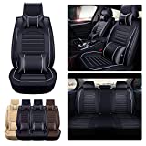 otoez Leather Car Seat Covers Faux Leatherette Automotive Seat Covers Full Set Universal Fit for Most Sedan SUV Truck Pick-up Waterproof 5 Seats Vehicle Cushion Cover Protector (Full Set with Pillow)