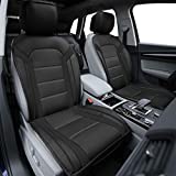 FH Group PU208BLACK102 Black Leatherette Car Seat Cushions Airbag Compatible