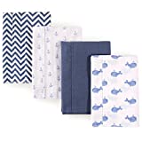 Hudson Baby Unisex Baby Cotton Flannel Burp Cloths, Whale, One Size