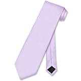 Vesuvio Napoli NeckTie Solid Lavender Purple Color Men's Neck Tie, Lavender Light Purple, One Size