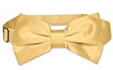 Vesuvio Napoli BOWTIE Solid GOLD Color Men's Bow Tie for Tuxedo or Suit