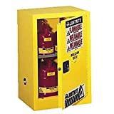 Justrite 891220 Sure-Grip EX 12 Gallon, 35" H x 23-1/4" W x 18" D, 1 Door, 1 Shelf , Self-Close Yellow Compact Flammable Storage Cabinet