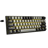60% Mechanical Keyboard, E-YOOSO Gaming Keyboard with Red Switches and Solid Color Backlit Small Compact Keyboard 60 Percent Keyboard Mechanical, Portable 60 Percent Gaming Keyboard Gamer(Grey Black)