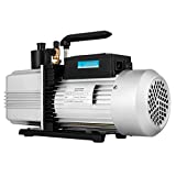 VEVOR Vacuum Pump 12CFM 1 HP Single Stage Air Conditioning Vacuum Pump 110V 5PA Ultimate Vacuum Refrigerant HVAC Air Tool Rotary Vane Vacuum Pump for Automobile Vacuum Evacuation (1-Stage, 12CFM)