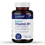 Vitamin B Supplements Complex with Vitamins B6 20mg, D3 1000IU, Magnesium 260mg, Methyl B12 1000mcg, and Methylfolate Folate (Folic Acid) 600mcg DFE. Doctor Formulated MTHFR Support Supplement.