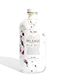 Live By Being Release Milk Bath - Vegan Bath Soak with Organic Coconut Milk, Cocoa Butter, Rose Petal Flakes & Essential Oils - Relaxing Milk Bath for Cleansing & Hydration - Apothecary Jar