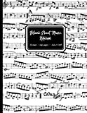 Blank Sheet Music Notebook: Black and White Musical Notes cover, 12 stave staff paper, 100 pages, A4 8.5x11 inch Music Manuscript Paper Musicians Notebook for composing music & writing music notation