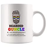 Bearded Guncle Definition Gay Uncle Beard Lover From Niece Nephew Family Drinkware Ceramic Coffee Mug White 11 oz