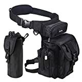 Jueachy Drop Leg Bag for Men Tactical Metal Detecting Thigh Pack with Water Bottle Pouch