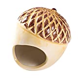 ACEDIVA Ceramic Hamster Hideout Peanut Shape Hamster Hide Cooling Bed Caves Cage Also Suitable for Mice,Tortoise, Parrot, Lizard, Syrian or Other Small Animals (Acorn)