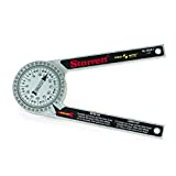 Starrett Miter Saw Protractor, Prosite 505A-7, Aluminum Gauge Small Cutting Guide Tool with Teflon O-Ring and Laser Scales for Carpenters, Plumbers, Building Trades, DYI Home Improvement, 7" Narrow